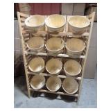 Woodland Marketing 1/2 Bushel Basket Wood Display