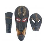 Handcrafted Ghana Wooden Masks, wall decor