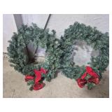 Faux Evergreen Wreaths (2) 24 in. Across