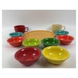 Fiesta Dinnerware Bowls, Cups, Plate