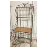 Wood metal wine shelf