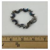 Sterling Abalone Crescent Moon Bracelet, 12 grams