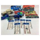 Toy Cars, NASCAR License Plates, Temporary Tattoos