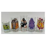 5 Vintage Collectible Glasses: Grimace,