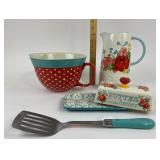 Pioneer Woman Kitchenware Mixing Bowl, Pitcher, Bu