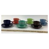 Fiesta Homer Laughlin Cups And Saucers