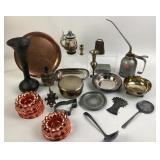 Metalware, Copper Molds, Pewter Plates, Brass Item