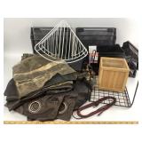 Brown Copper-Toned Curtains & Office Organizers