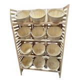Woodland Marketing 1/2 Bushel Basket Wood Display
