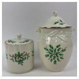 Lenox Holiday Canister And Cookie Jar