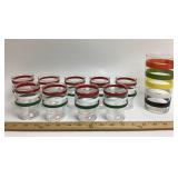 MCM Striped Pedestal Juice Glasses