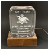 Anhueser Busch Lighted Beer Plaque 1983