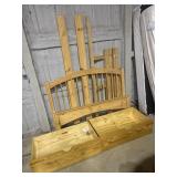 Wood Full bedframe & mattress with storage drawers