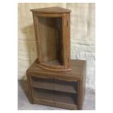 Corner Curio Cabinet, rolling tv stand