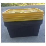 5 Black Storage Containers