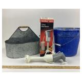 Hamilton Beach Hand Mixer, Galvanized Caddy, Bucke