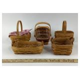 Longaberger Handwoven Baskets with Liners
