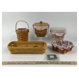 Longaberger Baskets With Fabric Liners