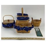 Longaberger Handwoven Baskets With Liners
