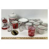 Gibson Coca Cola Mugs, Plates, Clock, Cookie Jar