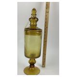 Amber Glass Apothecary Jar With Lid