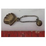 Vintage Baseball & Glove Keychain