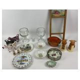 Glassware, Ceramic Cow Creamers, Whirley Shakers