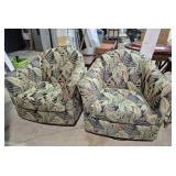 Side Chairs Swivel Rockers (2) Leaf Design