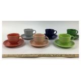 Fiesta Homer Laughlin Cups With Saucers