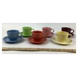 Fiesta Coffee Cups And Saucers, Multicolor