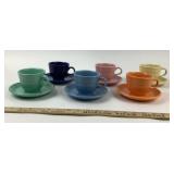 Fiesta Cups And Saucers In 6 Colors