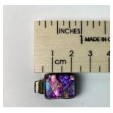 Sterling silver dichroic glass pendant