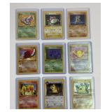 9 Pokï¿½mon vintage first edition trading cards