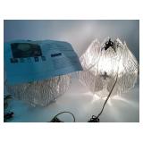 Mid-Century Textured Clear Acrylic Pendant Lights