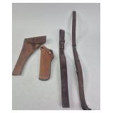 Leather Holsters (2) & Leather Gun Straps