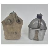 Aluminum Army Canteens (2)