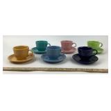 Fiesta Ceramic Cups And Saucers, Multicolor