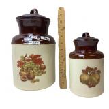 McCoy Stoneware Autumn Harvest Lidded Jugs