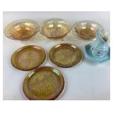 Carnival Glass Bowls, Bicentennial Plates, Pitcher