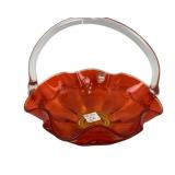 Viking Art Glass Amberina Basket