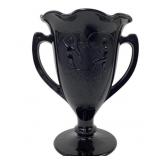 L E Smith Black Amethyst Trophy Vase