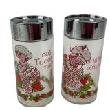 Strawberry Shortcake Glass Salt and Pepper Shakers