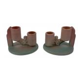 Roseville Pottery Donatello Candle Holders