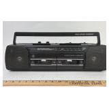 GE AM FM Stereo Radio Dual Cassette Recorder
