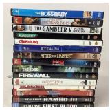 DVDs Including Rambo, The Gambler, Gremlins