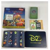 Disney D23 Gold Member Pin Set, Pictionary DVD Gam