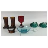 Decorative Glassware, Red Goblet, Hen Dishes