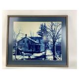 Framed Photograph of Snow-Covered House