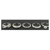 (5) sterling & stone rings sizes 6.5, 6.75 (3),