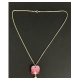 Franz Sterling & porcelain necklace. Bleeding